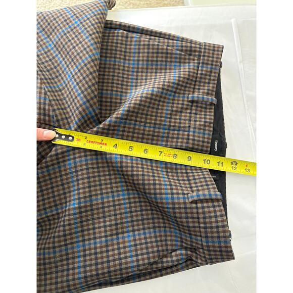 THEORY Women’s Testra Wool-Blend Pant Brown Blue Size 4 - Picture 8 of 12